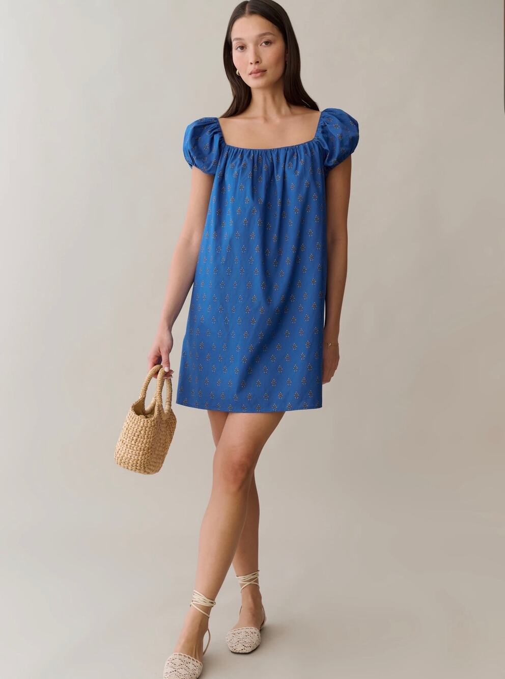 New Kourt Nya blue bijou dress size M 100% cotton $147